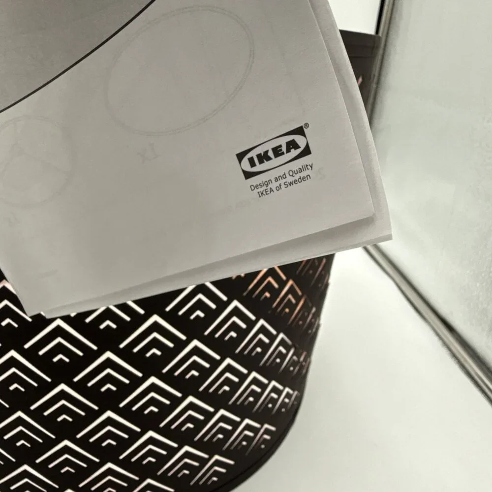 Ikea NYMO 12” Lamp Shade Perforated Black Brass New 303.408.28